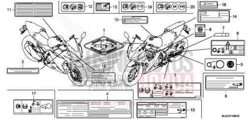 ETIQUETTE DE PRECAUTIONS CBR500RAG de 2016